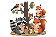 Whimsical Woodland Valentine Clipart, a Seasonal Illustration by Creative design (Thumbnail 2 of 7)