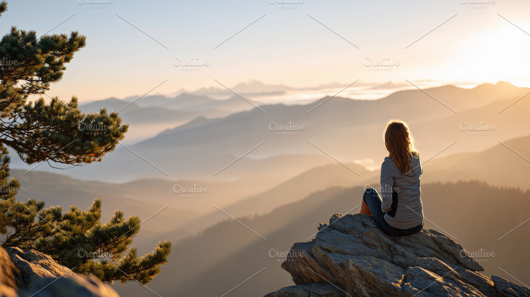 Woman sitting on a rocky cliff, a Sports & Recreation Photo by MistyDay