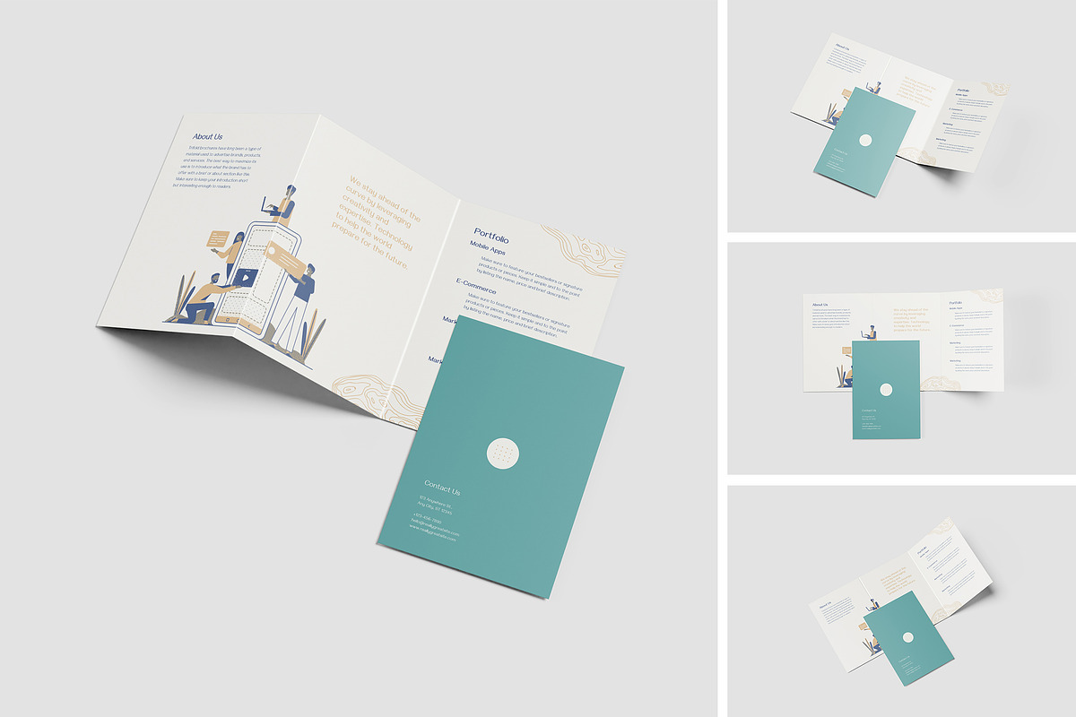 **A4 Trifold Brochure Mockup**  This, an Advertising Mockup by YurnalisPerix (Photo 1 of 5)