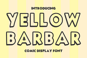 Yellow Barbar, a Handwritten Font by Fourteen Letter