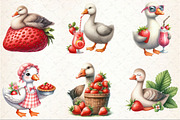 Strawberry Goose Sublimation Clipart, a Seasonal Illustration by Rose Art (Thumbnail 3 of 4)