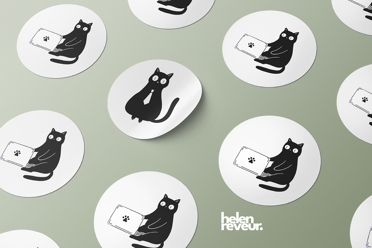 Funny Business Cats – Work & Office, an Animal Illustration by helenreveur (Photo 4 of 5)