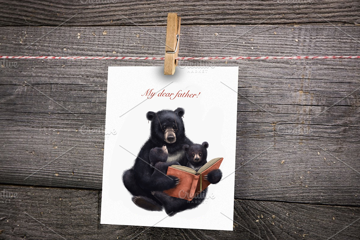 Black Bear Illustration. Mothers Day, an Animal Illustration by sheincar (Photo 4 of 5)