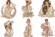 Whimsical Spring Woman Clipart, an Illustration by Designking (Thumbnail 2 of 5)