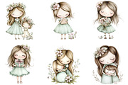 Mother's Day Girls Clipart, an Illustration by Designking (Thumbnail 5 of 5)