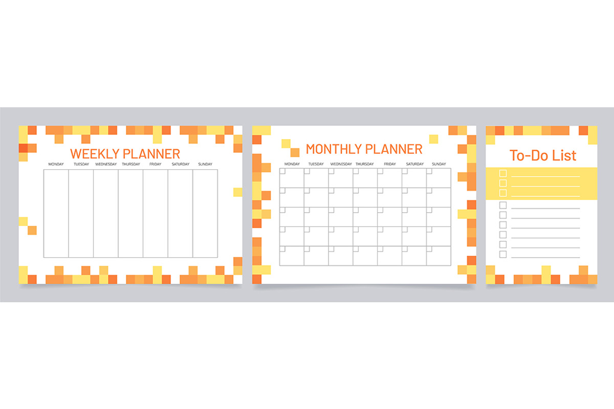 Organizing time worksheet design set, a Brochure Template by IMG Visuals