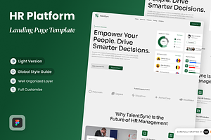 TalentSync - HR Platform, a Landing Page Template by SLAB! Design