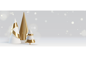 Elegant 3d cone Christmas tree with, an Object Illustration by art PVP - market
