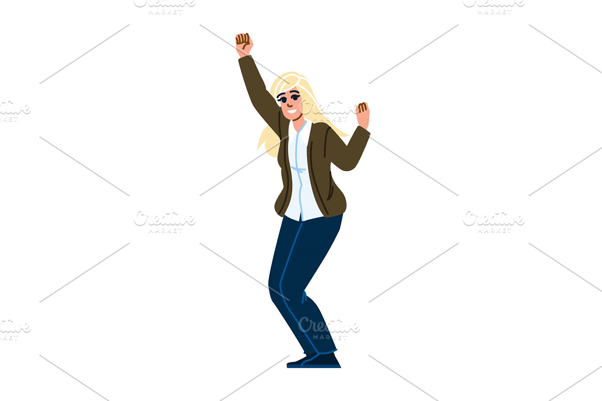 Happy businesswoman celebrating, a Person Illustration by pikepicture