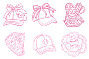 Baseball Hand Drawn Clipart Bundle, a Seasonal Illustration by CitraGraphics (Thumbnail 4 of 6)