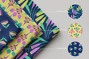 Bright Retro Floral Pattern Set, a Pattern Graphic by Asya Melkonyan Patterns (Thumbnail 3 of 16)