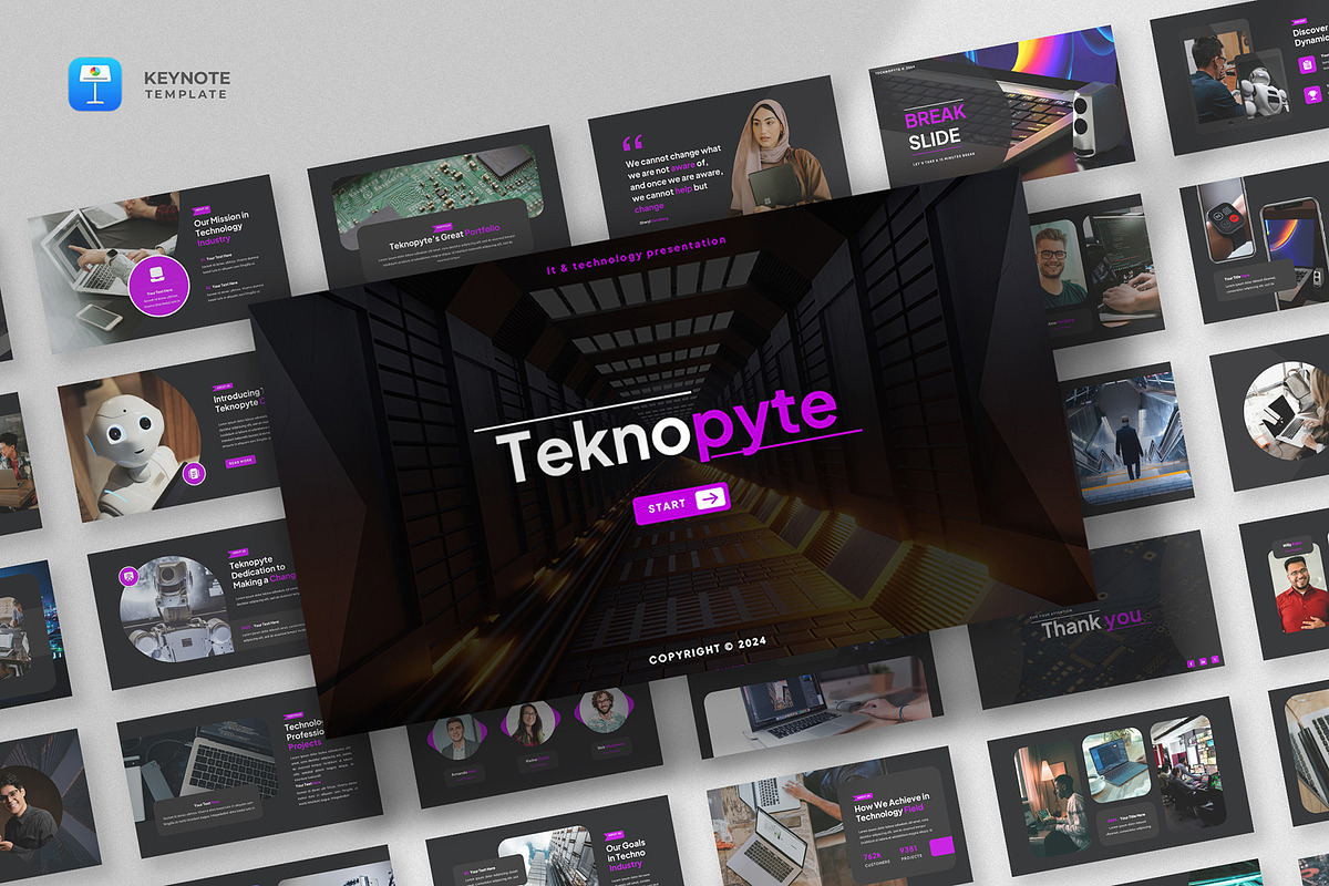 Digital Technology Keynote Template, a Presentation Template by fluffstudio (Photo 1 of 5)