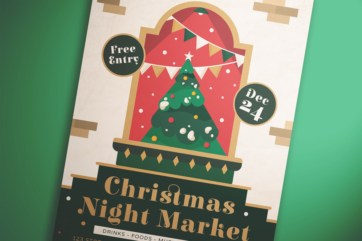 Christmas Night Market Flyer Set, a Flyer Template by KMZVR.Lab (Photo 3 of 6)