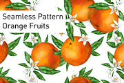 Pattern Blooming Orange Fruits, a Pattern Graphic by Sweet_print (Thumbnail 1 of 3)