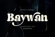Baywan, a Sans Serif Font by Zelda Graphic (Thumbnail 1 of 7)
