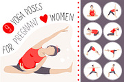 9 yoga poses for pregnant women, an Object Graphic by Olga Bonitas (Thumbnail 1 of 5)