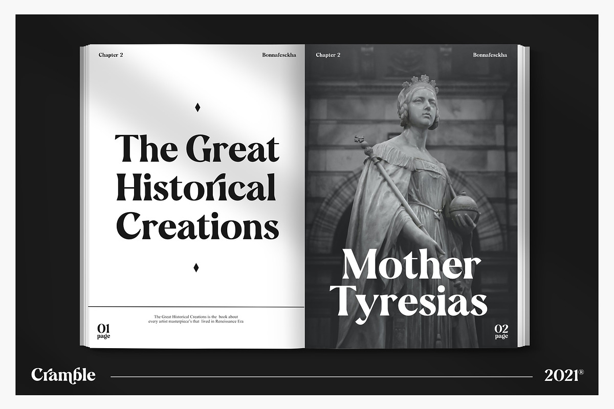 Cramble Modern Stylish Serif Font, a Serif Font by Letteralle Studios (Photo 3 of 10)