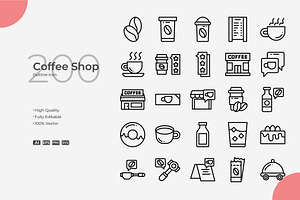 Coffee Cup Outline Icons