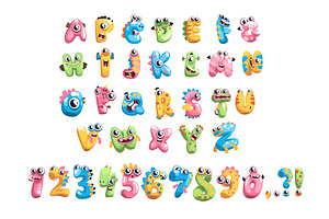 Monsters Alphabet. Monster Font Type