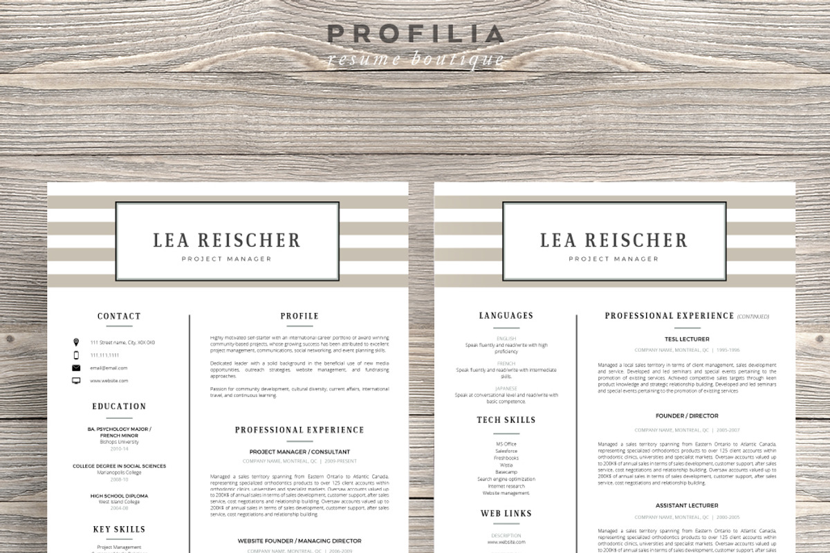 Word Resume & Cover letter Template, a Resume Template by Profilia Resume Boutique (Photo 5 of 6)