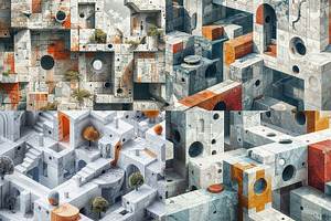 36 Geometric Concrete Canvases