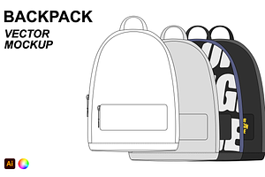 Backpack Vector Flat Mockup, a Product Mockup by Infinity Mockups