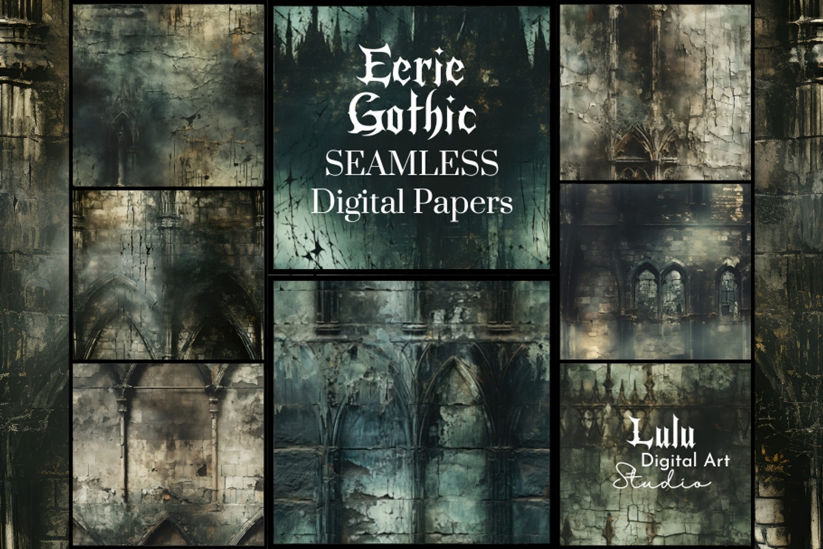 Eerie Gothic Seamless Digital Papers, a Background Graphic by Lulu ...