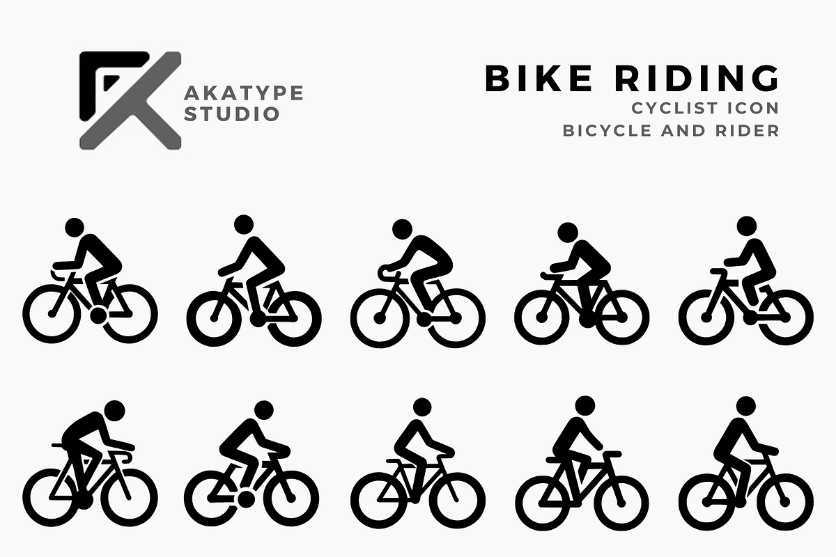 Bike Riding Icon Vector, a Solid Icon by Akatype Studio (Photo 1 of 3)