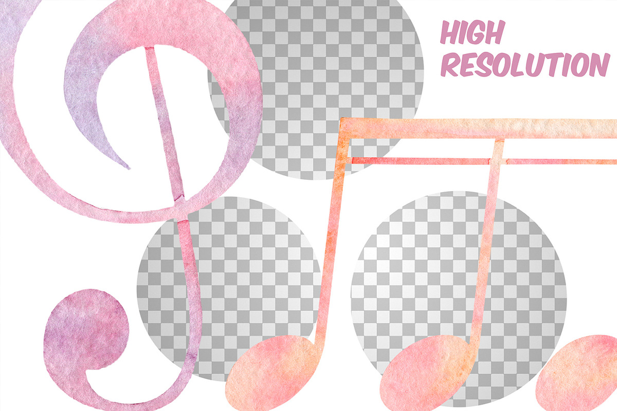 Watercolor musical notes clipart, an Object Illustration by ArtfulStudio (Photo 5 of 8)