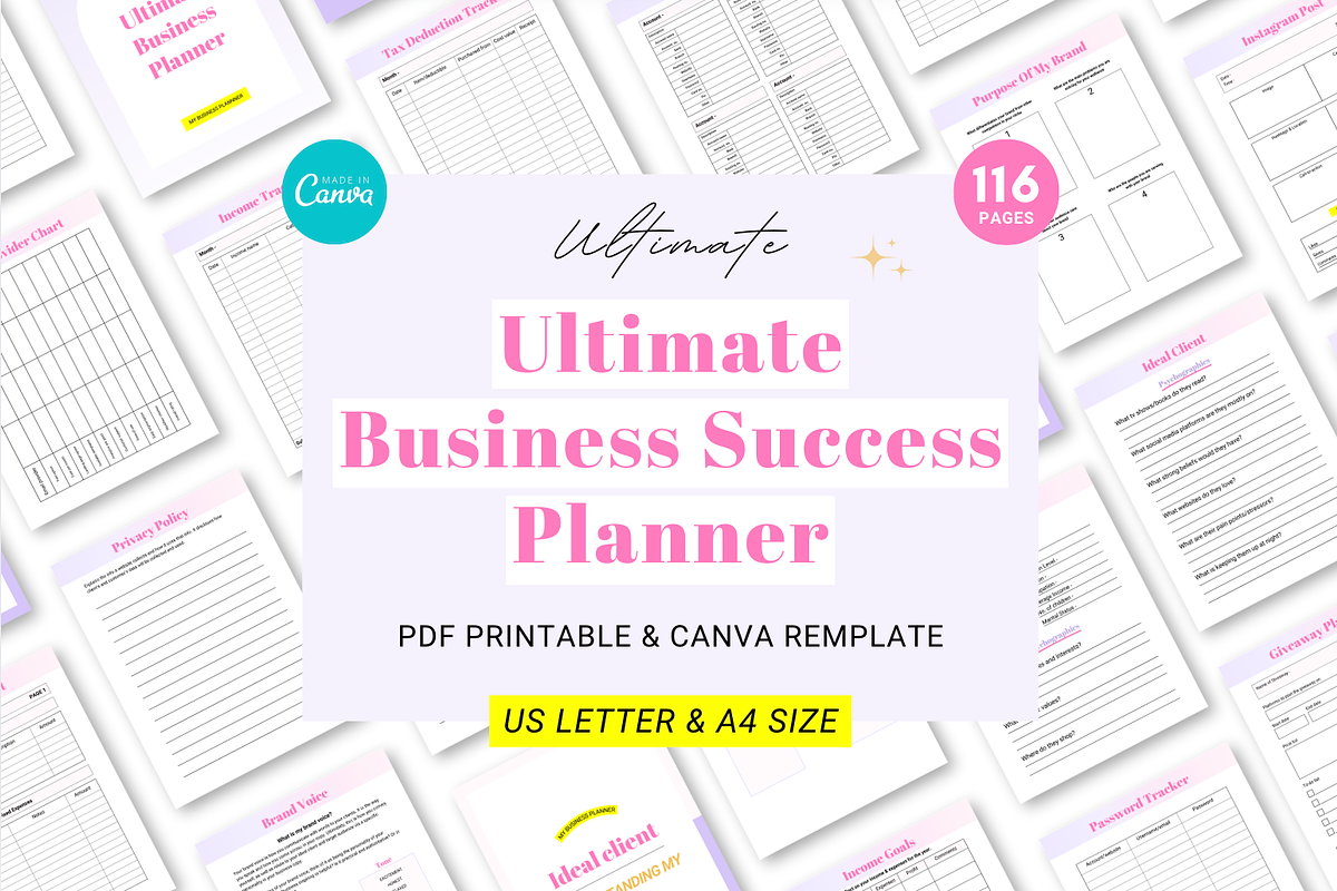 Small Business Planner Canva print, a Templates & Theme by Cate Creates (Photo 1 of 11)