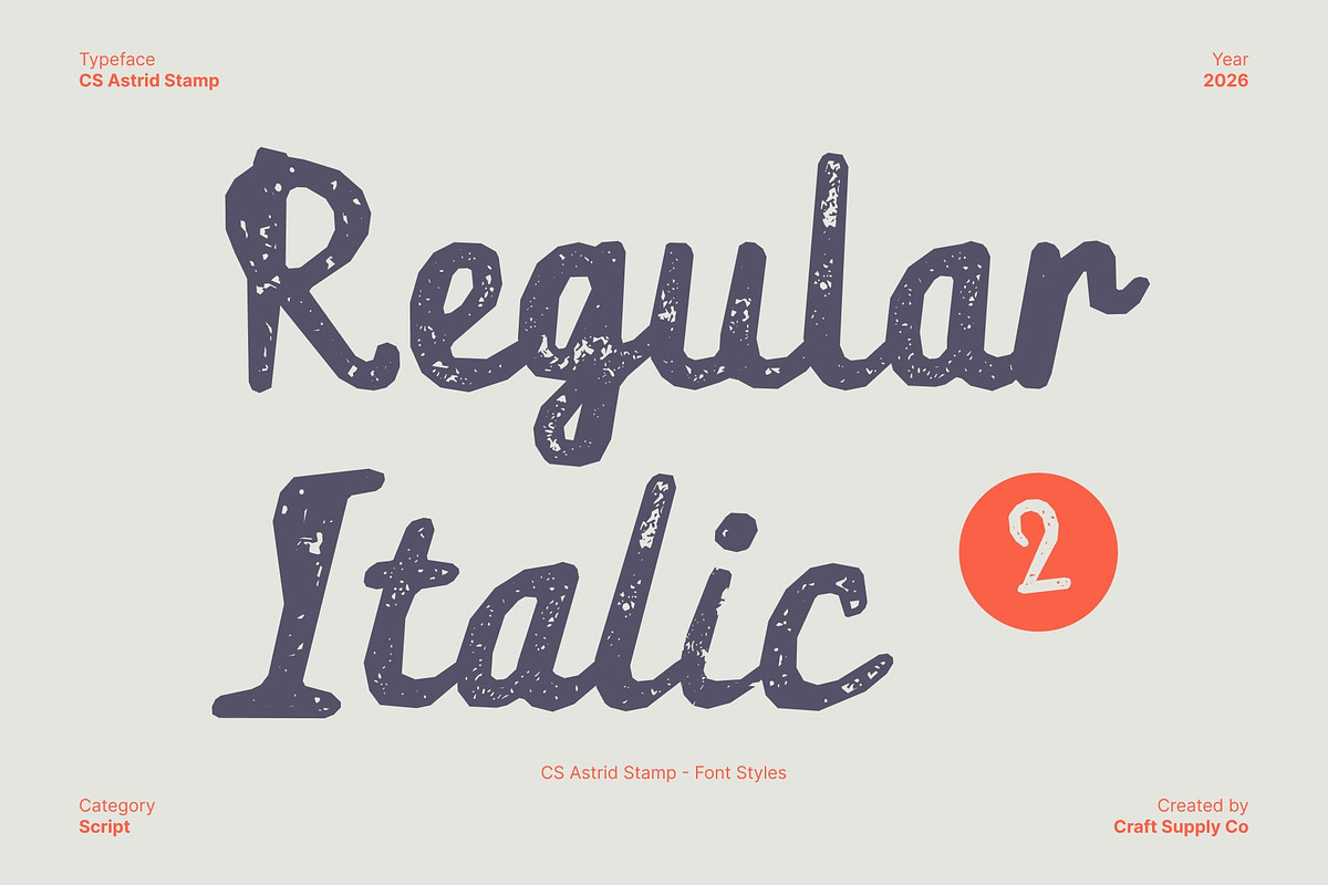 CS Astrid Stamp, a Script Font by Craft Supply Co. (Photo 3 of 8)