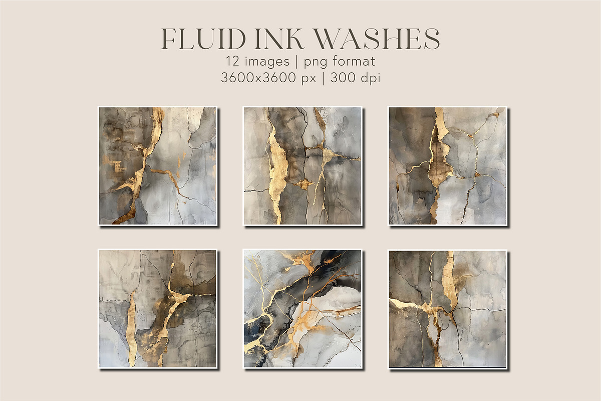 Fluid ink wash kintsugi backgrounds, a Background Graphic by Sugar River Merchantile (Photo 3 of 4)