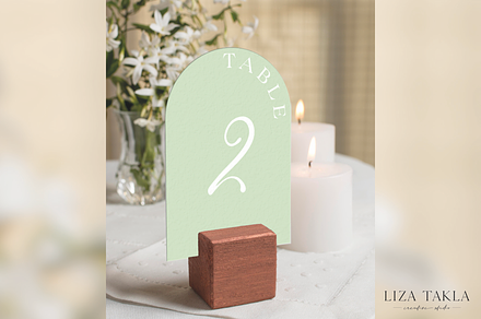 PASTELS OVAL WEDDING TABLE NUMBERS, an Invitation Template by Liza Takla