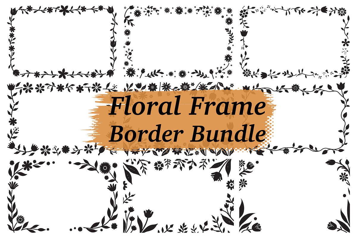 Hand Drawn Floral Border Set, an Illustration by BIPLOB EXPERT (Photo 1 of 10)