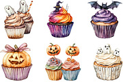 Halloween Cupcakes Vintage Clipart, an Illustration by CraftArtStudio (Thumbnail 3 of 6)