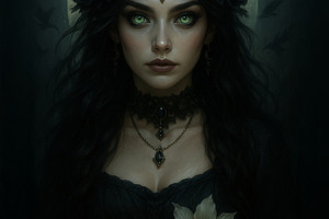 Moonlit Witch of Shadows, an Abstract Photo by Hamza067