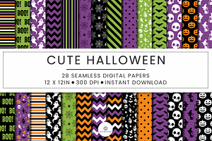 28 Halloween Themed Digital Papers