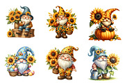 Watercolor Sunflower Gnomes Clipart, an Illustration by CreationArt (Thumbnail 3 of 5)