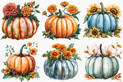 Floral Fall Pumpkin Clipart, an Illustration by Canvas Craft (Thumbnail 8 of 8)