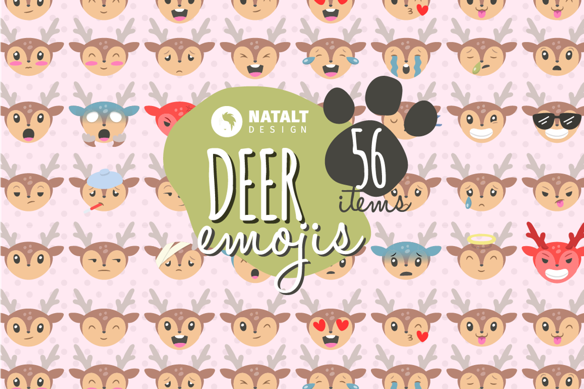 Deer Emojis, an Emoji Icon by NatBurger (Photo 1 of 4)