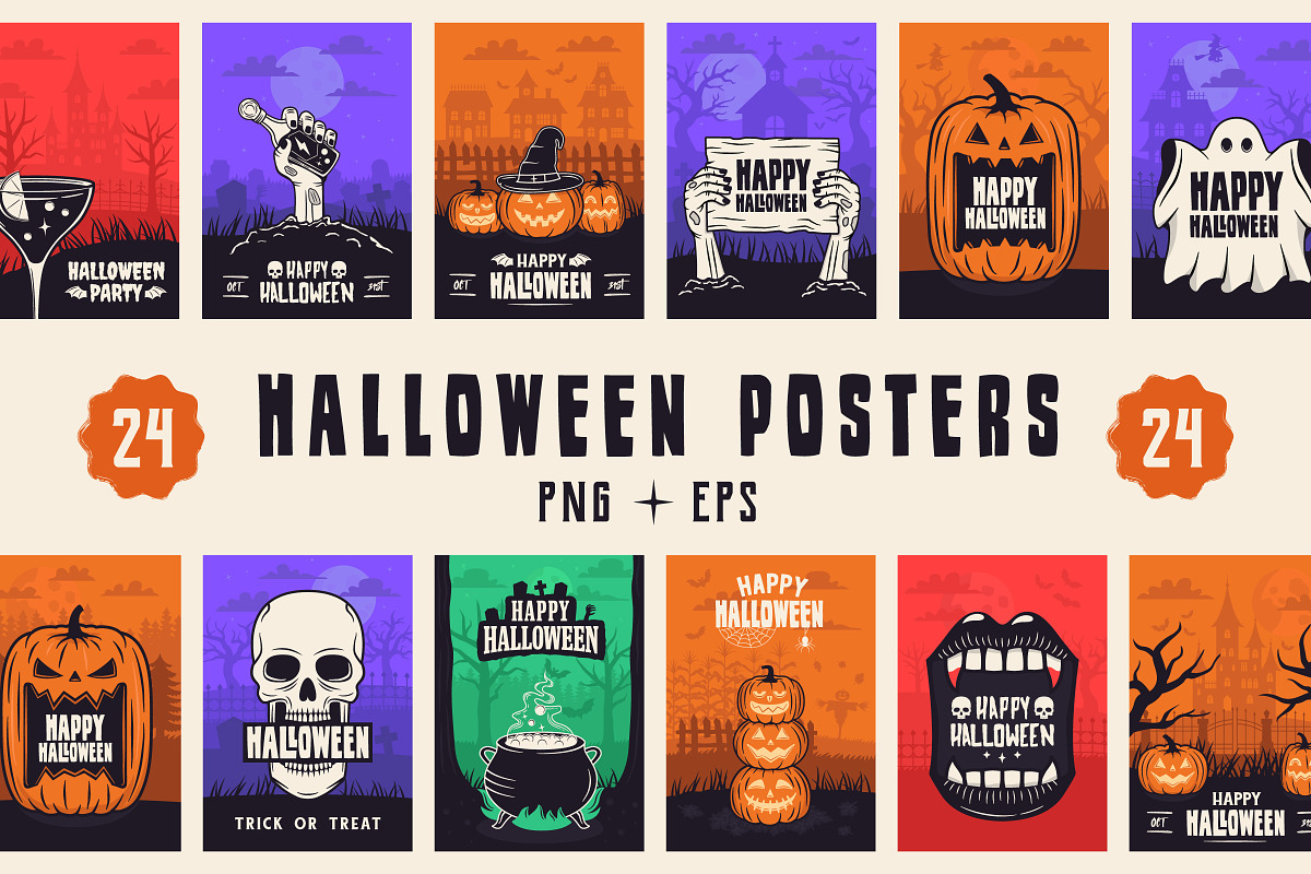 Halloween Posters - 24 Designs, a Seasonal Illustration by DenysHolovatiuk (Photo 1 of 9)