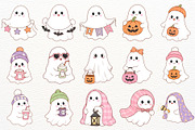 Halloween Ghost Clipart Spooky Boo, a Seasonal Illustration by SugarCloudStudioArt (Thumbnail 3 of 6)