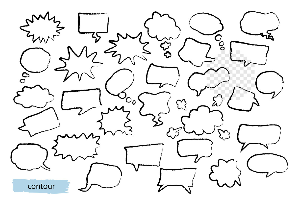 Crayon textured speech bubbles., an Object Graphic by VaraNa Art (Photo 2 of 4)