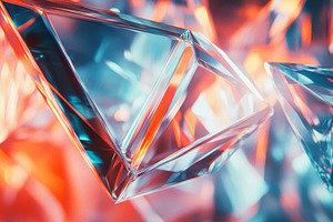 Vibrant Abstract Crystal Shapes with Colorful Light Reflections, an Abstract Photo by Natalia Klenova's Shop