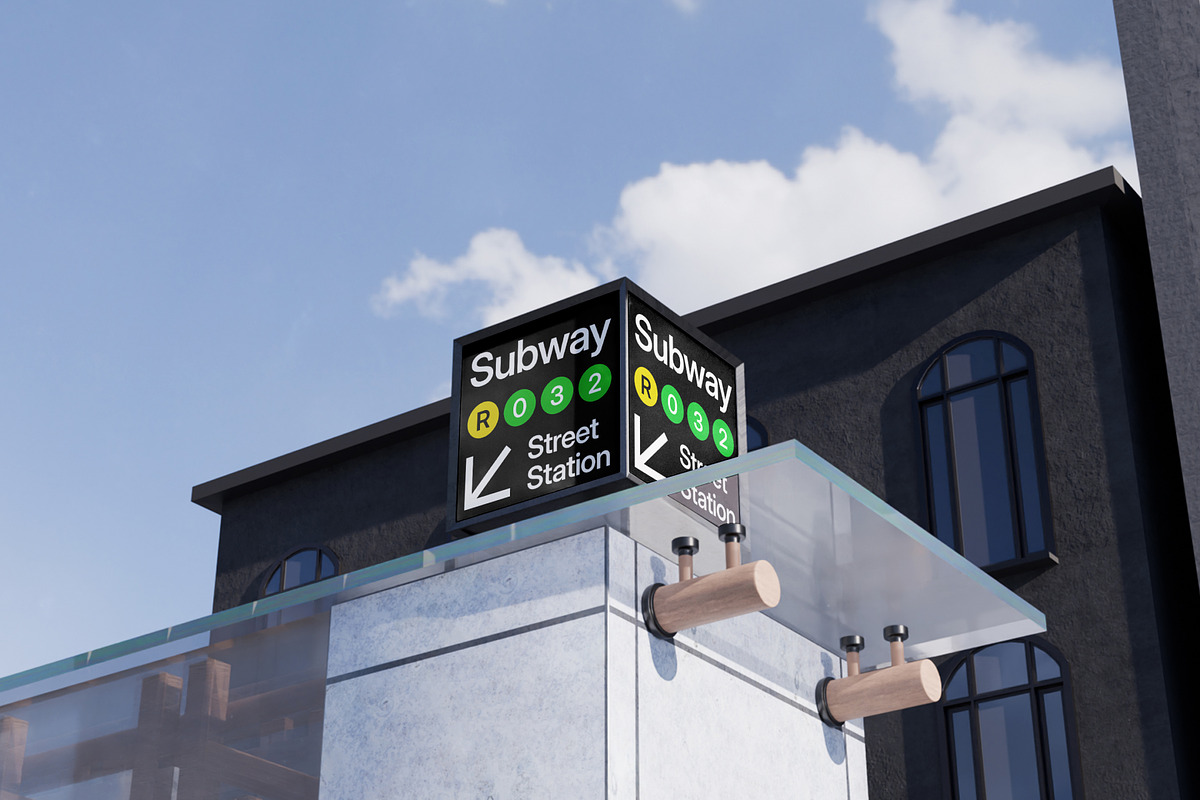 Subway Sign Mockup, an Advertising Mockup by SLAB! Design (Photo 5 of 7)