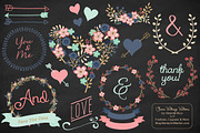 Modern Floral Heart & Banners, an Illustration by Amanda Ilkov (Thumbnail 2 of 4)