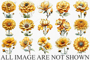 Whimsical Yellow Flowers Spring PNG, an Illustration by Canvas Craft (Thumbnail 3 of 7)