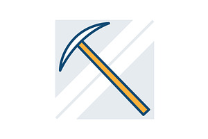 Mining Tool Icon Representing, an Illustration by the8monkey