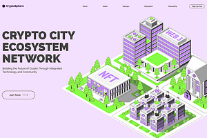 Ecosystem Network Crypto City Banner, a Background Graphic by 35lab
