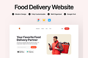 Food Delivery Website UI Kit, an UI Kit Template by DjectStudio (Thumbnail 1 of 4)